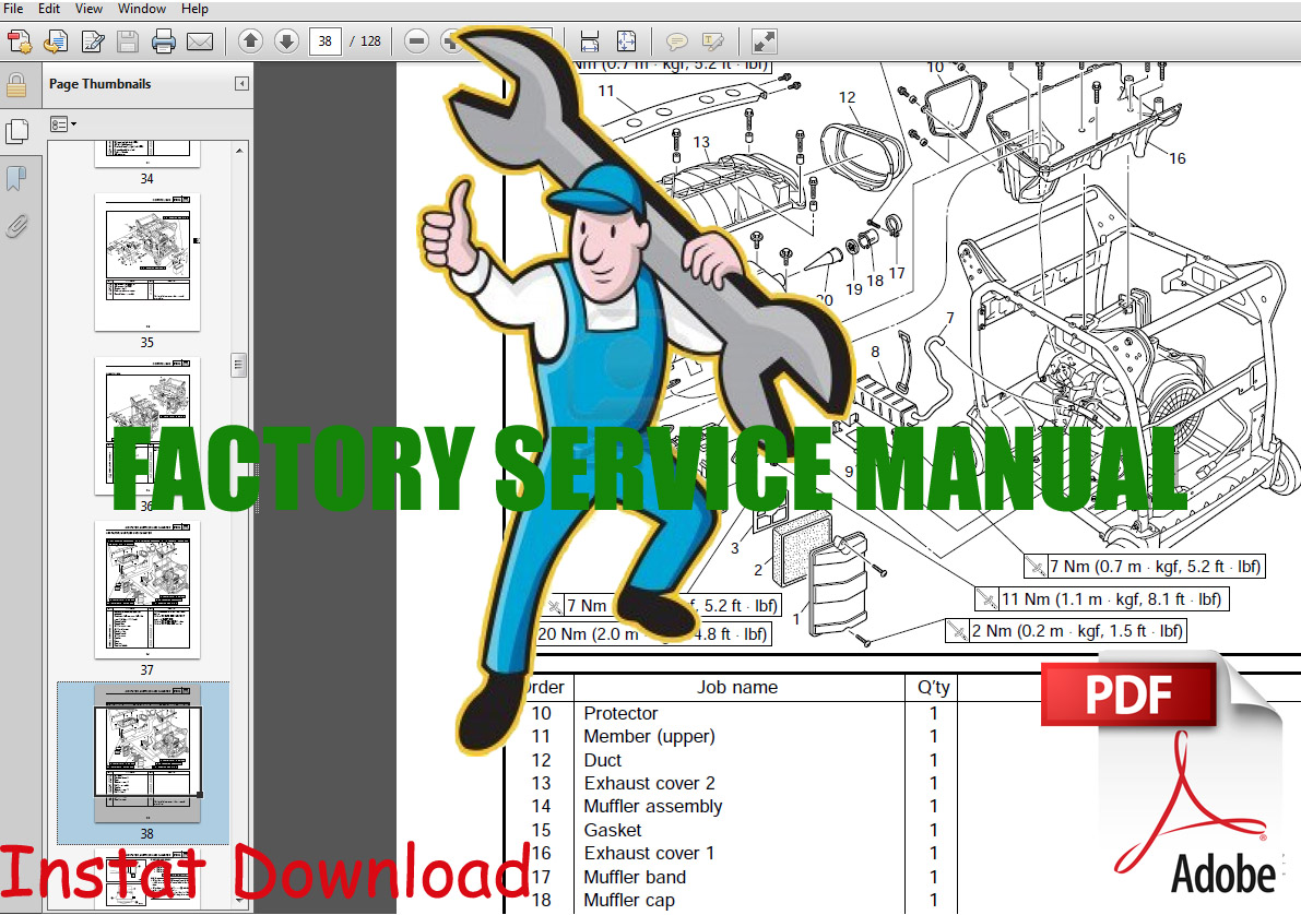 Thumbnail Yamaha EDL5500DVES Generator Service Manual